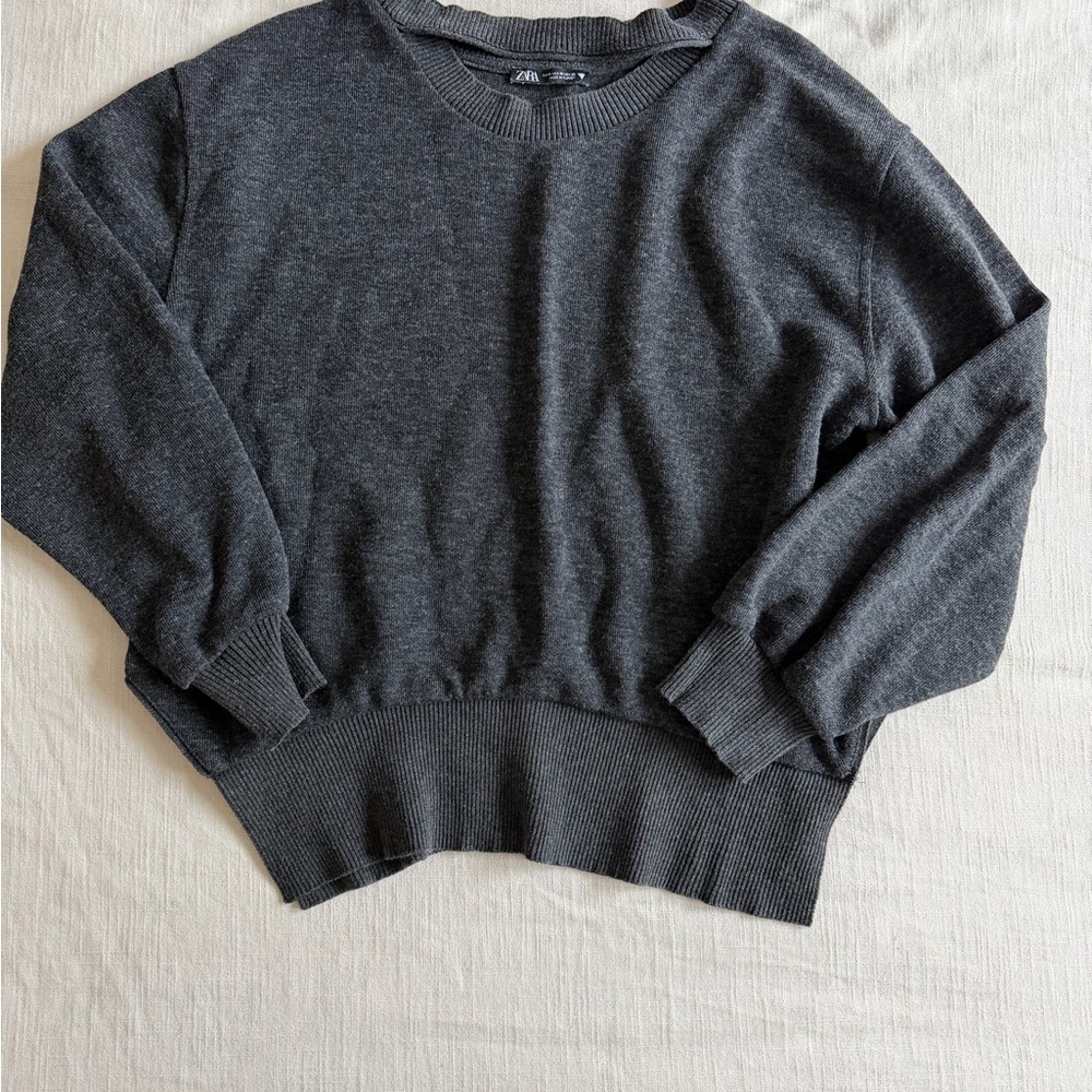 Zara Charcoal Crew Neck Sweater
